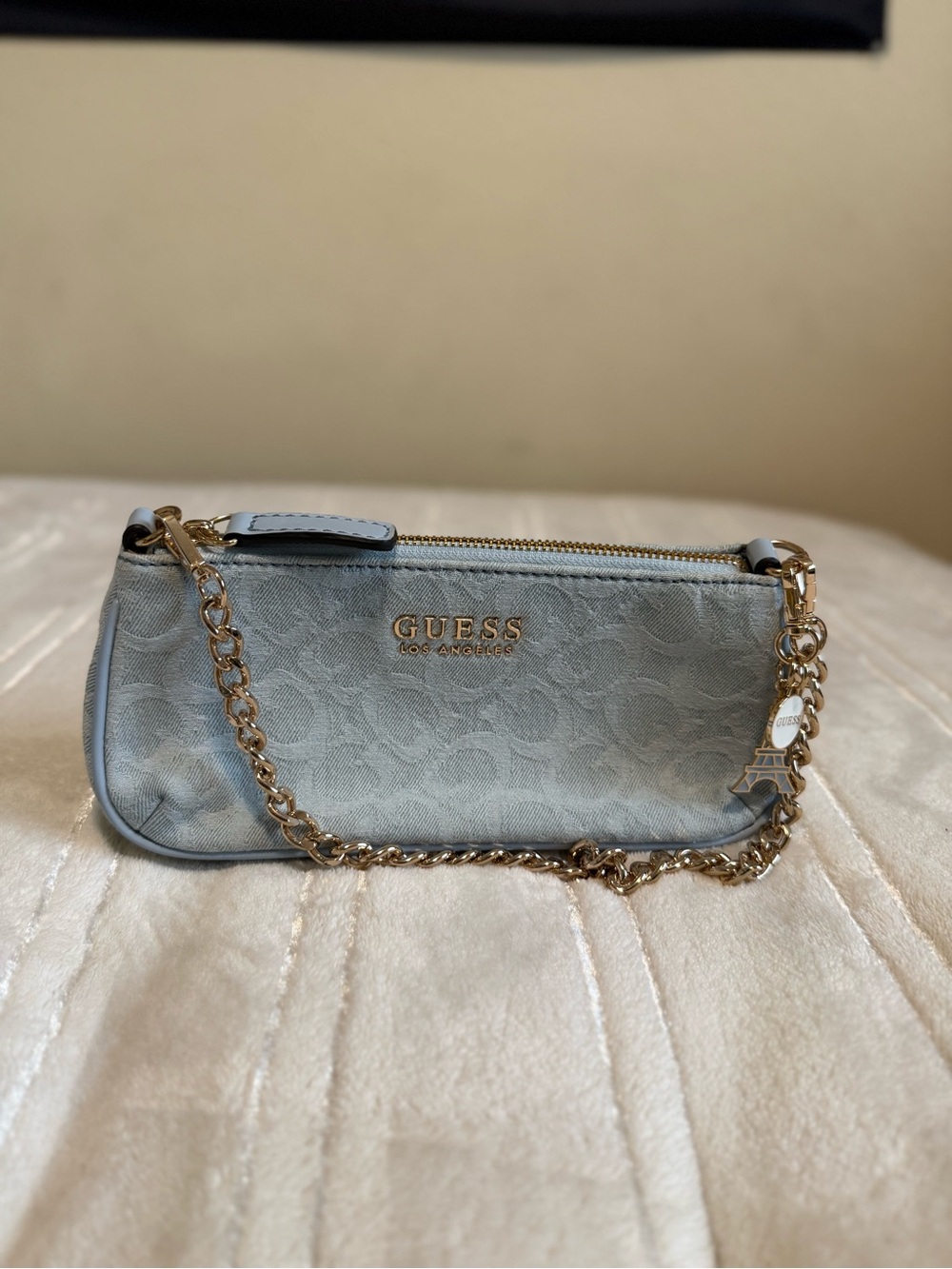 GUESS Light Blue Mini Chain Shoulder Bag
